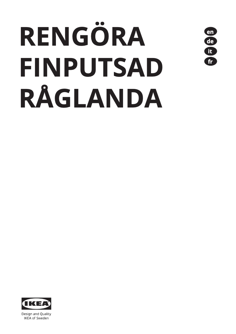 Page 1 de la notice Manuel utilisateur Ikea RENGÖRA 204.756.05