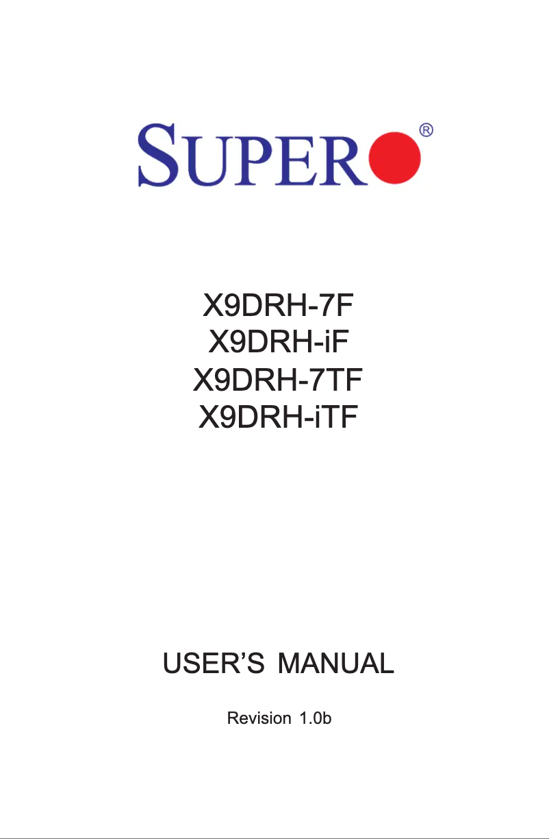 Page n°1 - Manuel utilisateur Supermicro MBD-X9DRH-IF-B