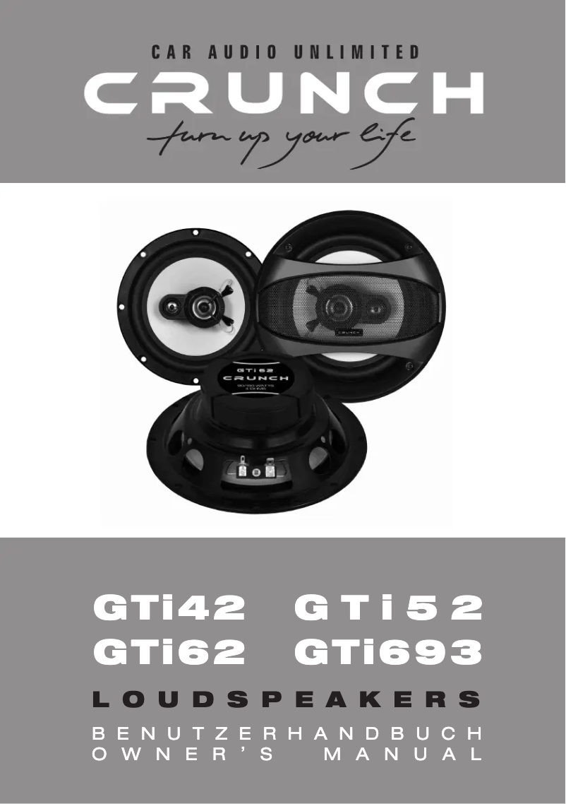 Page 1 de la notice Manuel utilisateur Crunch GTi42