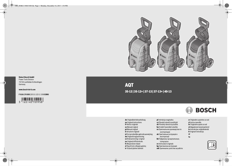 Page n°1 - Manuel utilisateur Bosch AQT 35-12