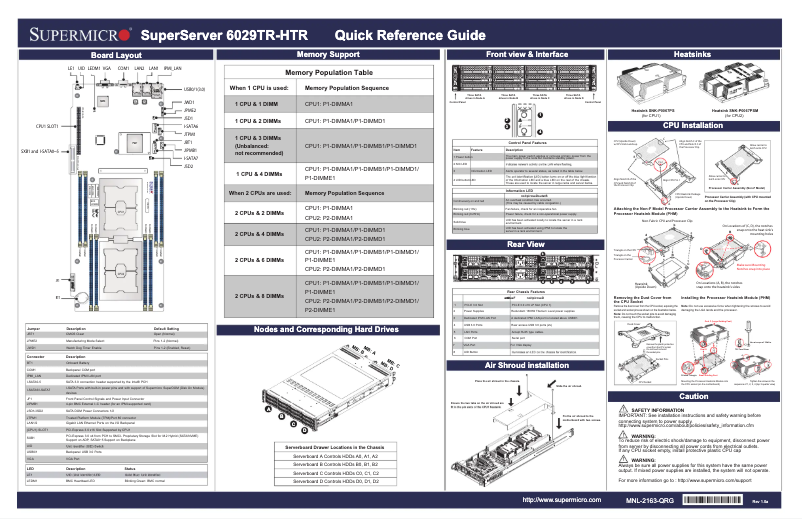 Image de la première page du manuel de l'appareil SuperServer 6029TR-HTR