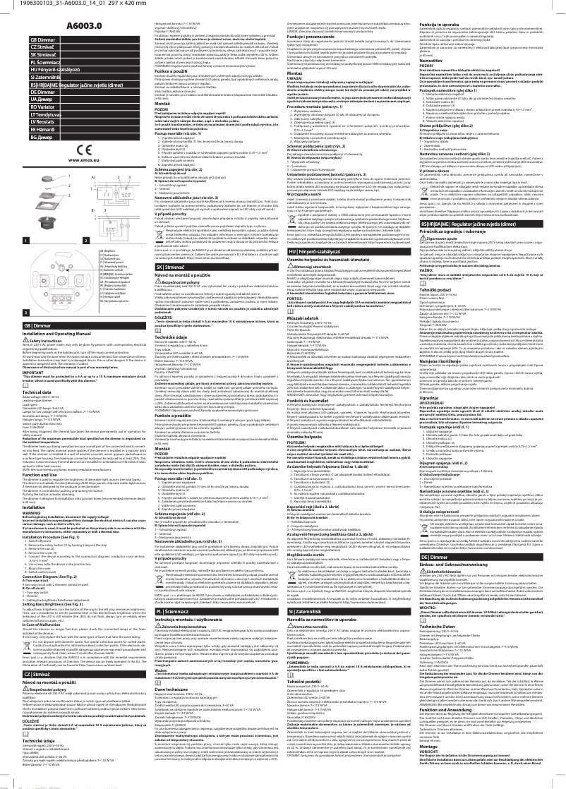Image de la première page du manuel de l'appareil A6003.0