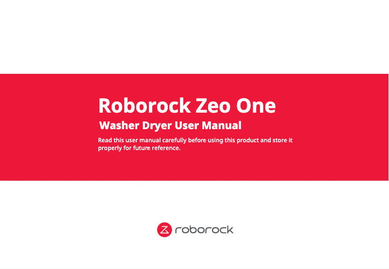 Page n°1 - Manuel utilisateur Roborock Zeo One