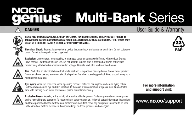 Page n°1 - Manuel utilisateur NOCO Genius 2X2
