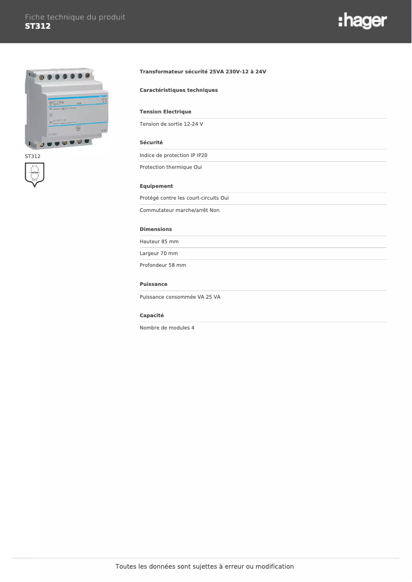 Image de la première page du manuel de l'appareil ST312