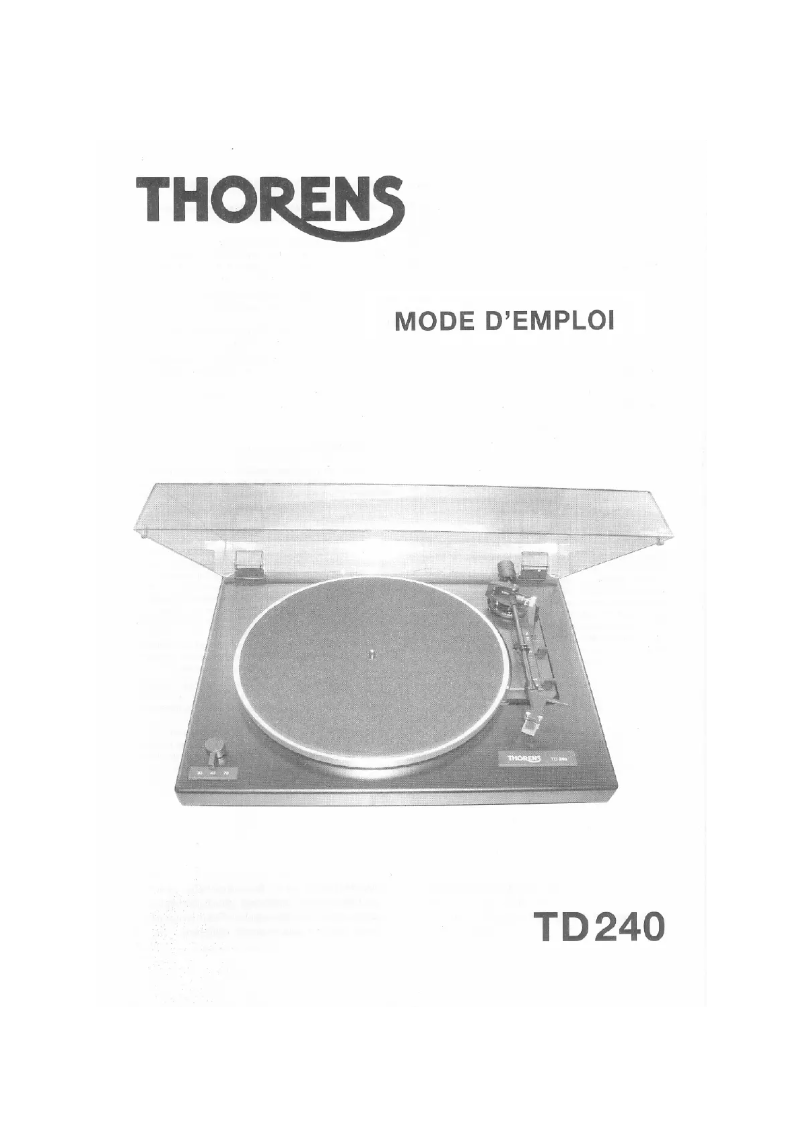 Page n°1 - Mode d'emploi Thorens TD 240