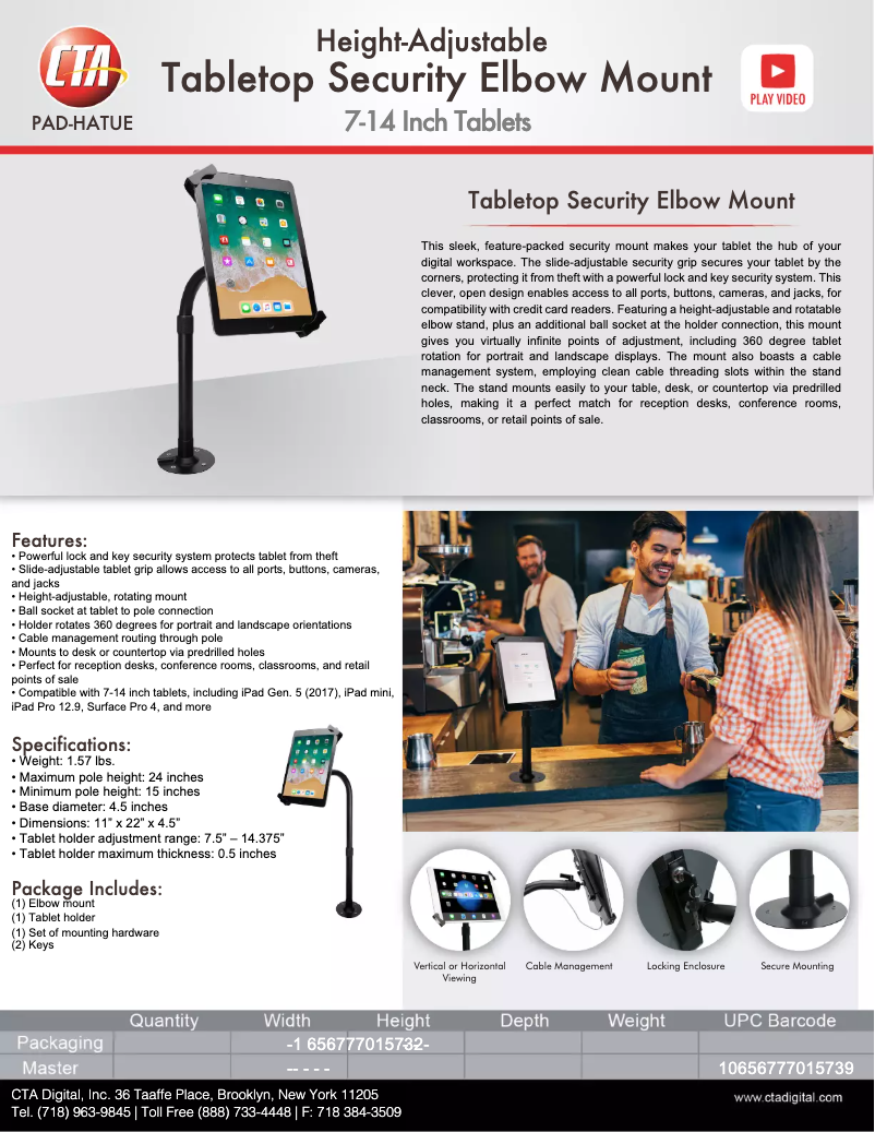 Page 1 de la notice Manuel utilisateur CTA Digital PAD-HATUE