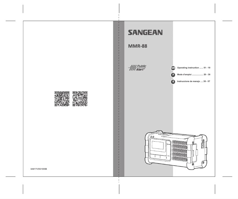 Page n°1 - Manuel utilisateur Sangean MMR-88