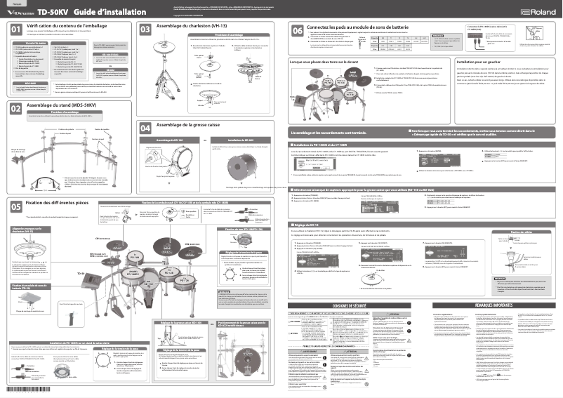 Page 1 of the manual Installation Guide Roland TD-50KVX