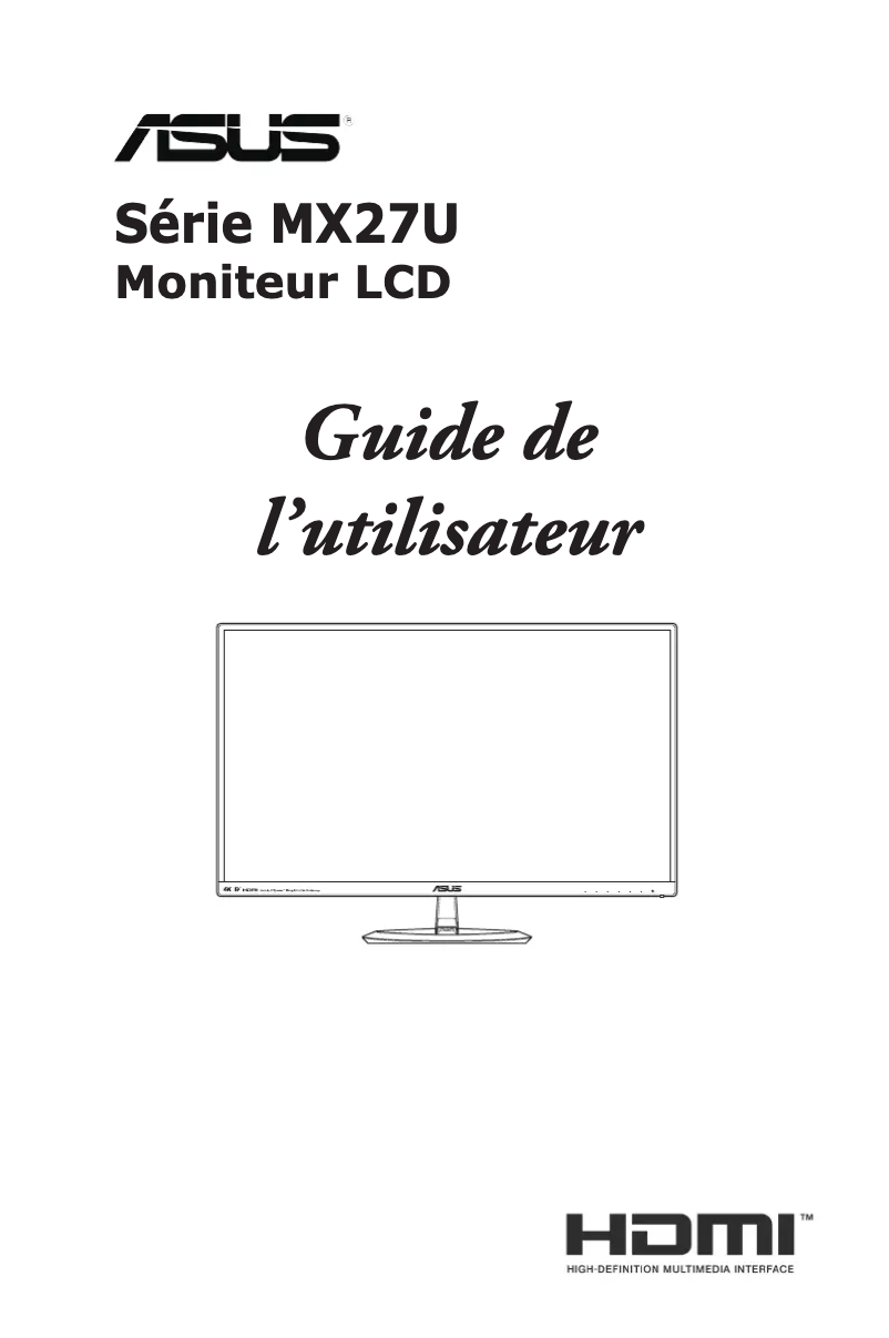 Page 1 de la notice Manuel utilisateur Asus Designo MX27UC