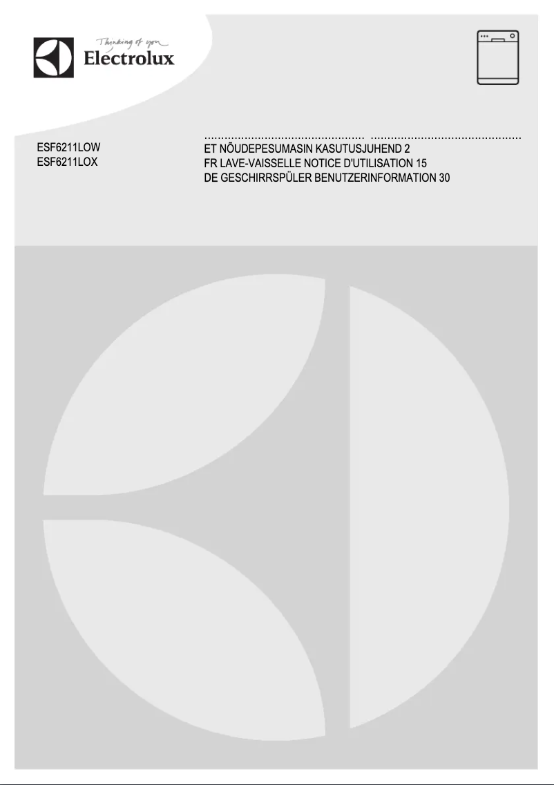 Page n°1 - Manuel utilisateur Electrolux ESF6211LOW