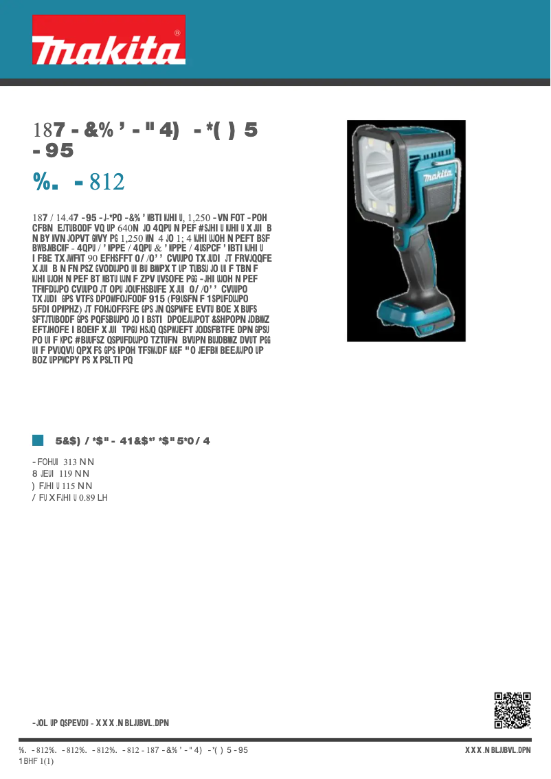 Page n°1 - Fiche technique Makita DML812