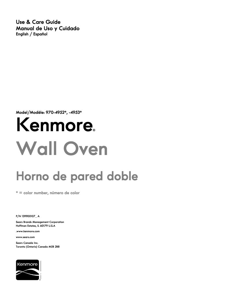 Page n°1 - Manuel utilisateur Kenmore 970.49522