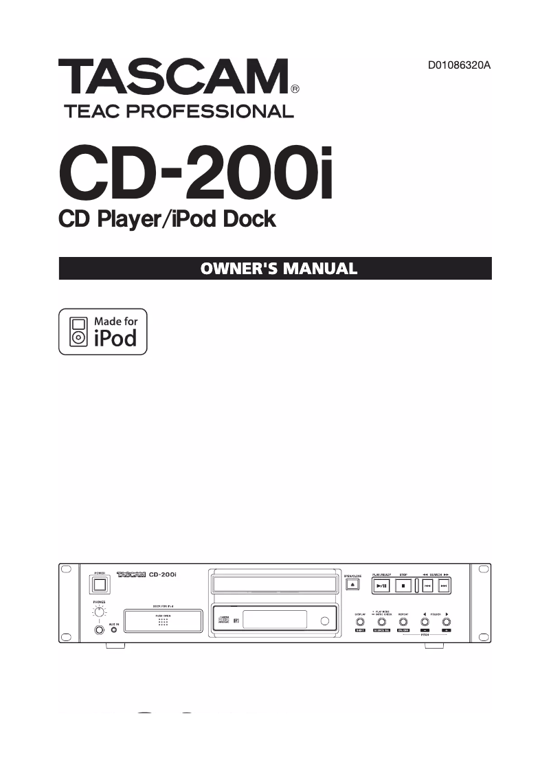 Image de la première page du manuel de l'appareil CD-200I