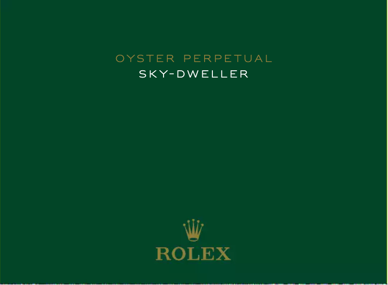 Page n°1 - Manuel utilisateur Rolex Sky-Dweller