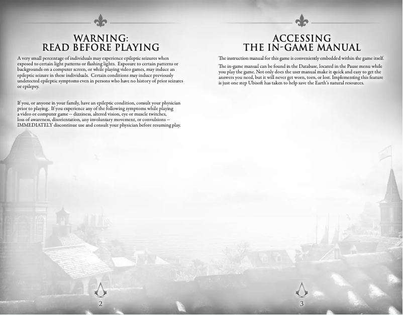 Image de la première page du manuel de l'appareil Assassin's Creed: Liberation HD