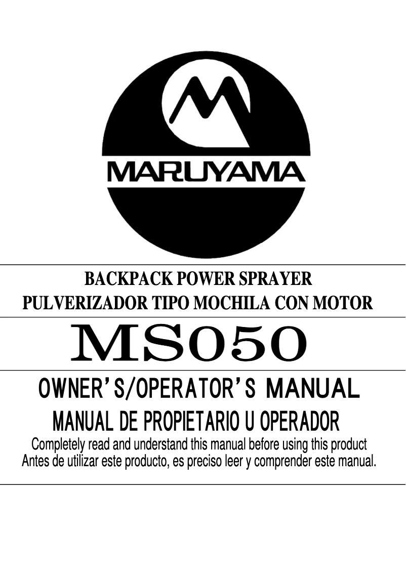 Page 1 de la notice Manuel utilisateur Maruyama MS050