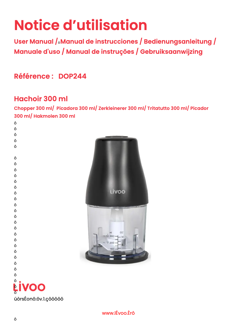 Page n°1 - Manuel utilisateur Livoo DOP244