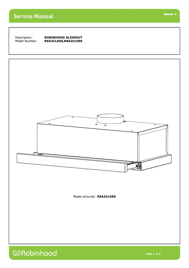 Page n°1 - Fiche technique Robinhood RSA2CL9SS