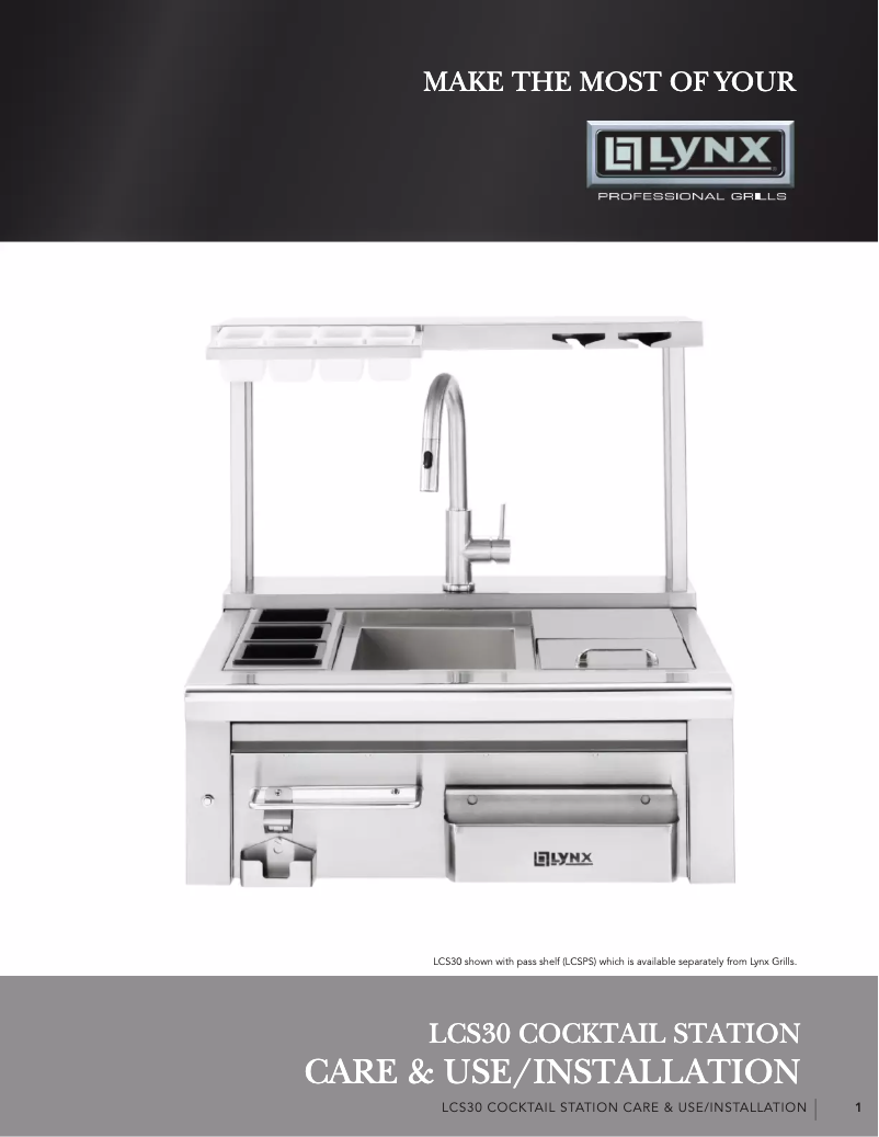 Page n°1 - Manuel utilisateur Lynx Professional LCS30F