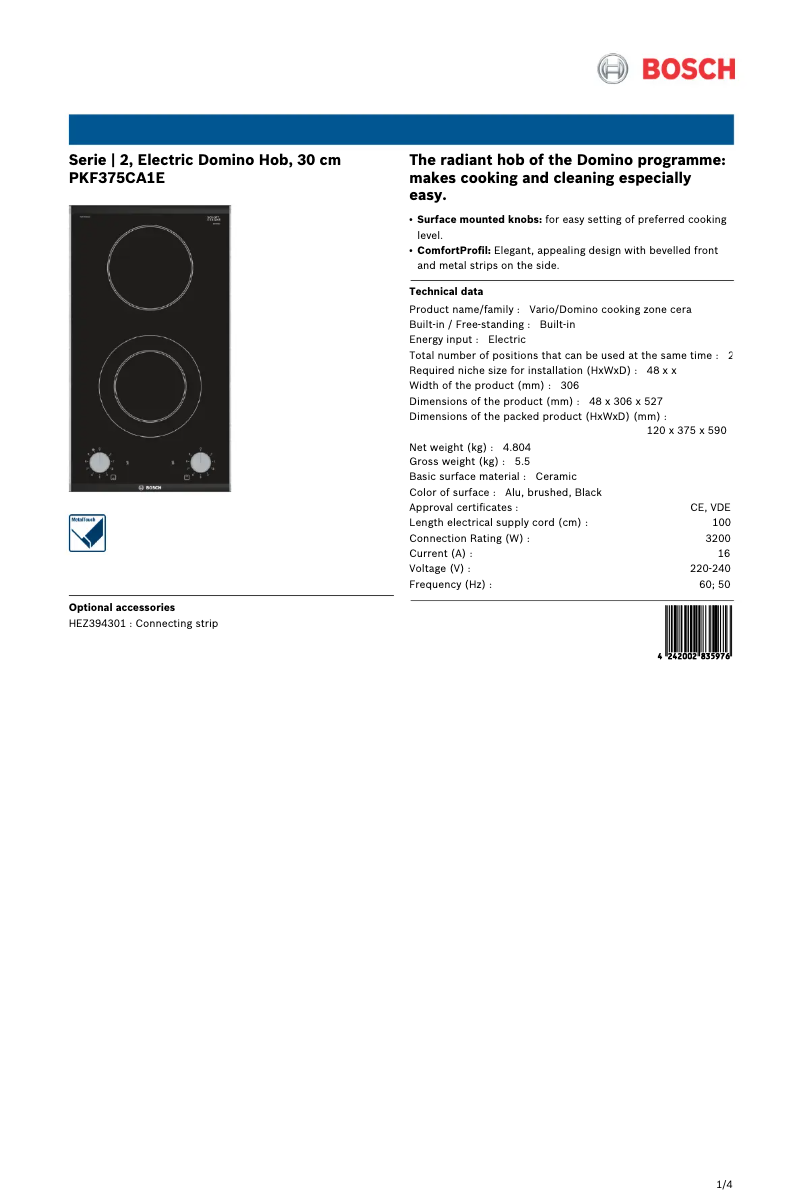 Image de la première page du manuel de l'appareil PKF375CA1E