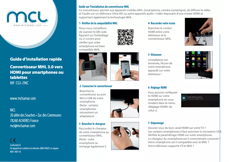 Page n°1 - Manuel utilisateur MCL CG3-296C