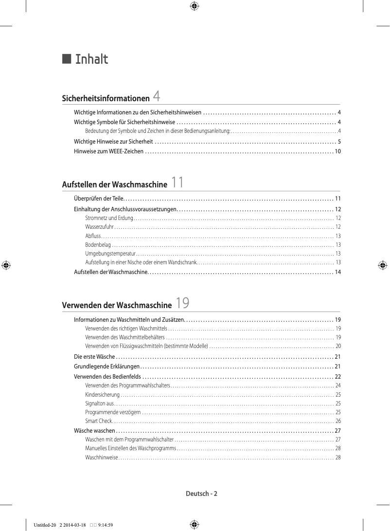 Image de la première page du manuel de l'appareil WF80F5E5P4W