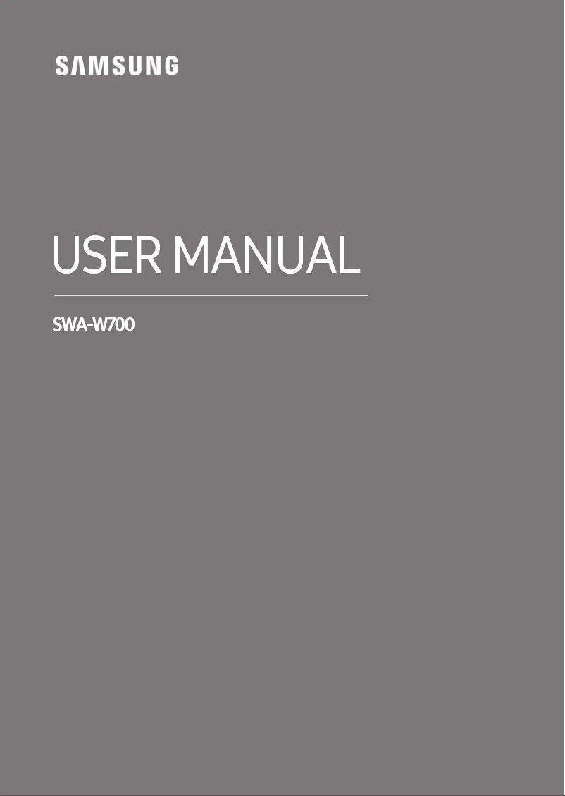 Image de la première page du manuel de l'appareil SWA-W700/XN