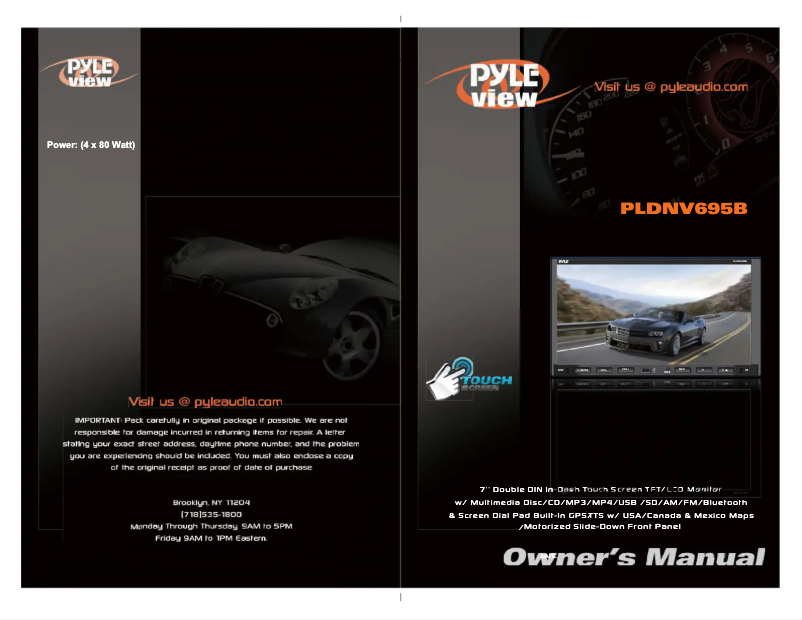 Page 1 de la notice Manuel utilisateur Pyle PLDNV695B