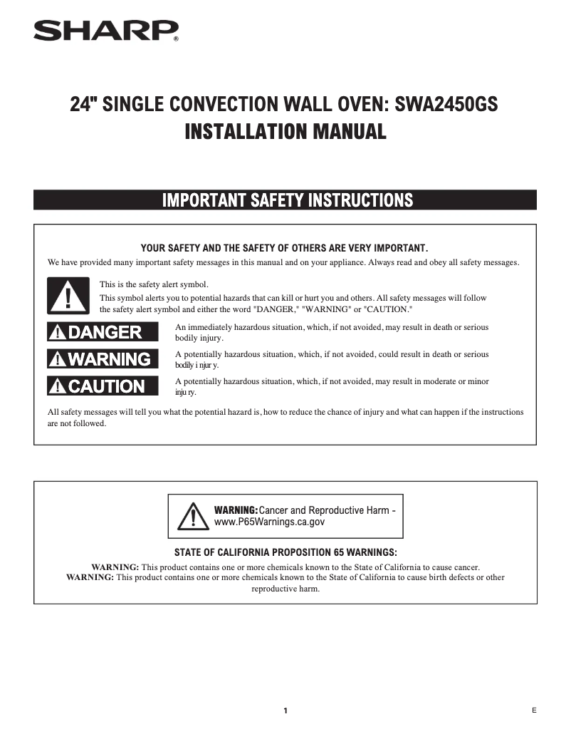 Page 1 de la notice Guide d'installation Sharp SWA2450GS