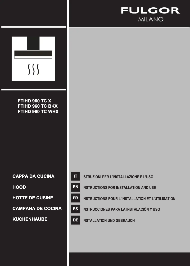 Page 1 de la notice Guide d'installation Fulgor Milano FTIHD 960 TC X
