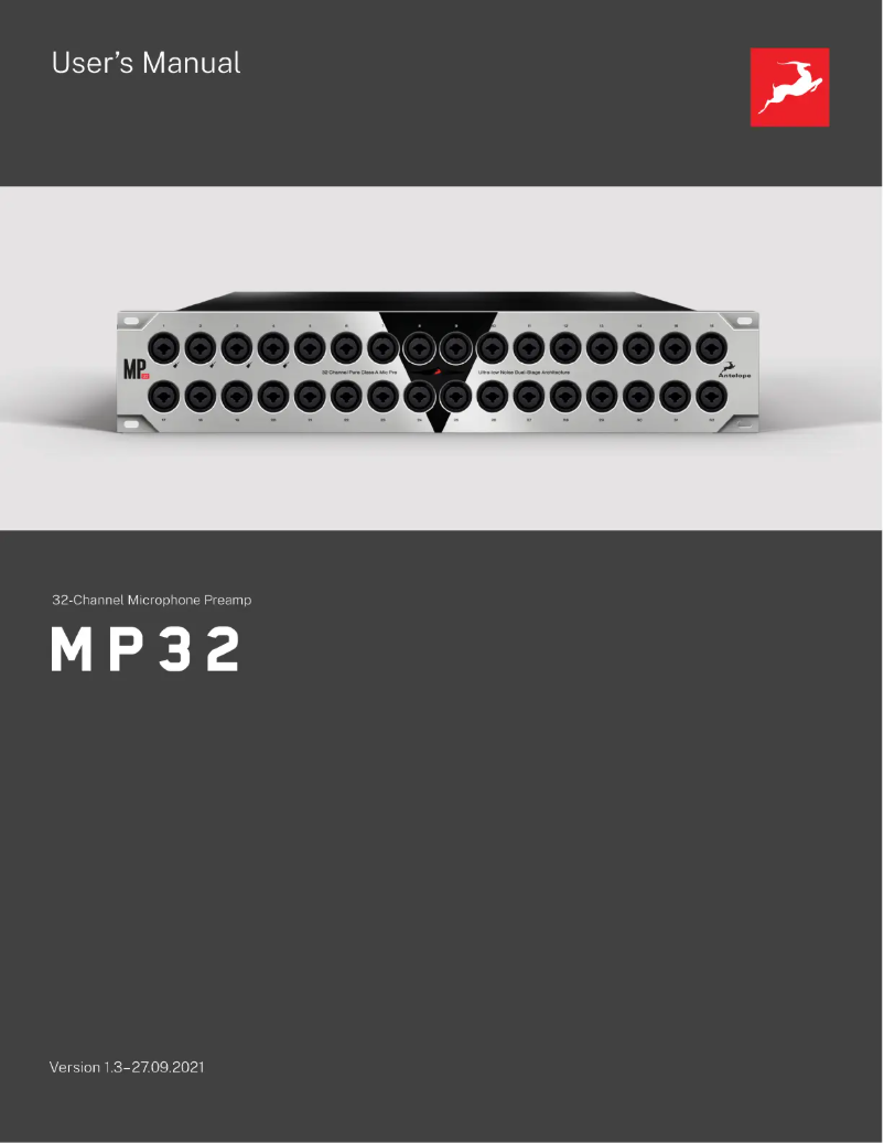 Página 1 del manual Manual de usuario Antelope Audio MP 32