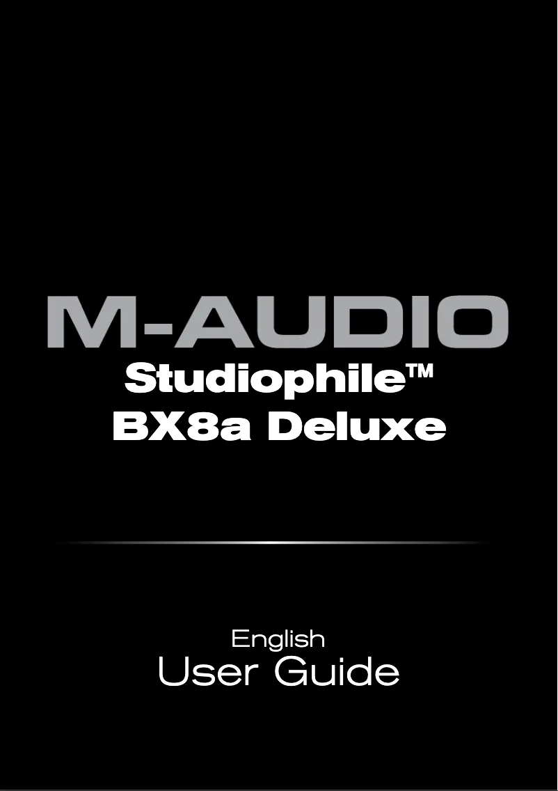 Page n°1 - Manuel utilisateur M-Audio Studiophile BX8a Deluxe