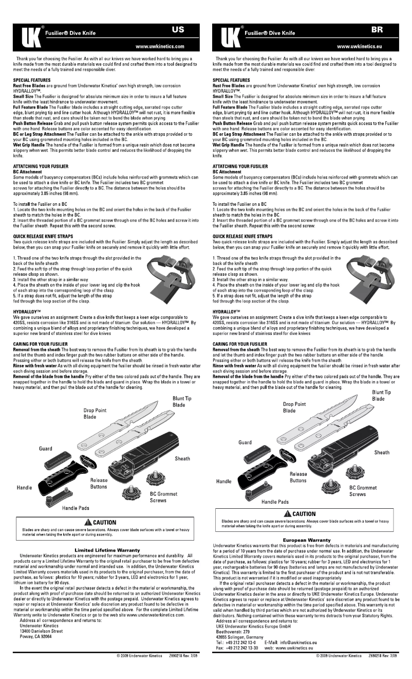 Image de la première page du manuel de l'appareil Fusilier Hydralloy