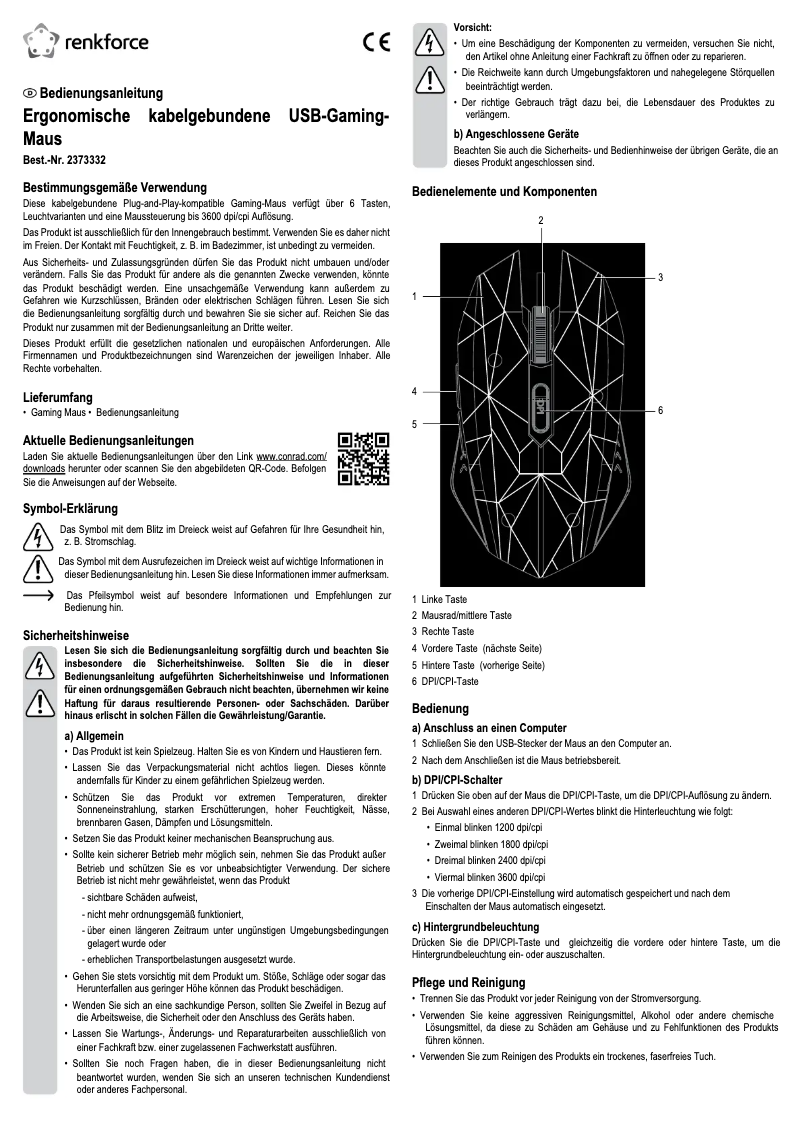 Page 1 de la notice Manuel utilisateur Renkforce RF-GM-120