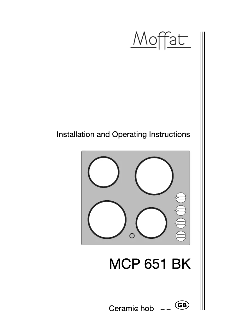 Page n°1 - Manuel utilisateur Moffat MCP 651 BK
