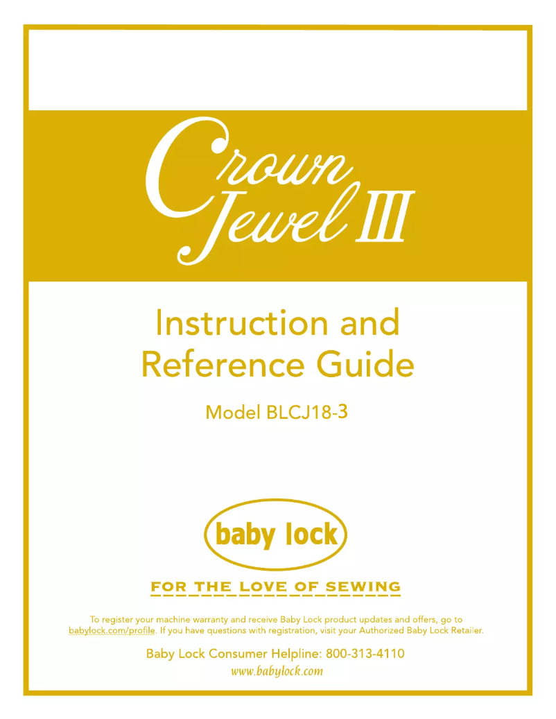 Page 1 de la notice Manuel utilisateur Baby Lock Crown Jewel III
