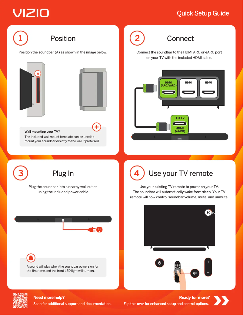 Page 1 de la notice Guide de démarrage rapide VIZIO SV200M-0805