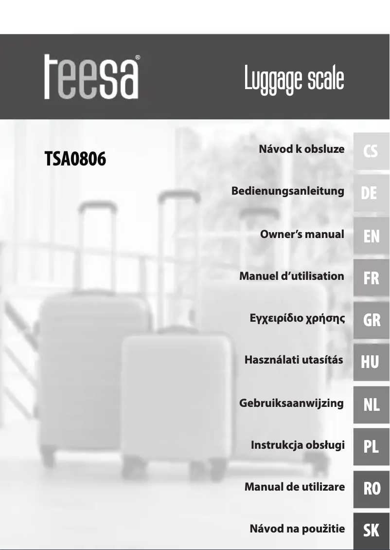 Page n°1 - Manuel utilisateur Teesa TSA0806