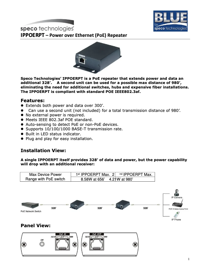 Imagen de la primera página del manual del dispositivo IPPOERPT