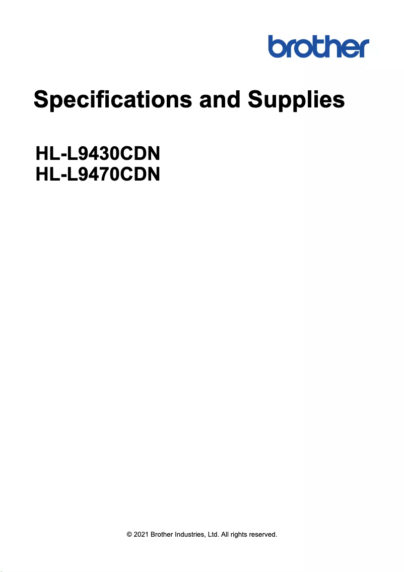 Page 1 de la notice Fiche technique Brother HL-L9470CDN
