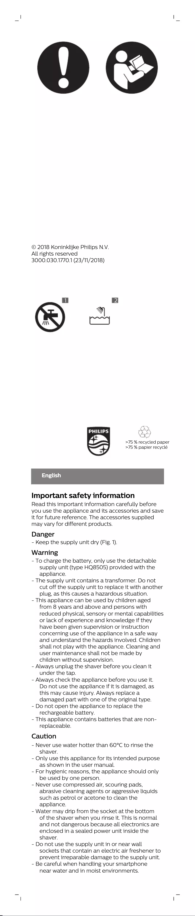 Page 1 of the manual Brochure Philips S7530