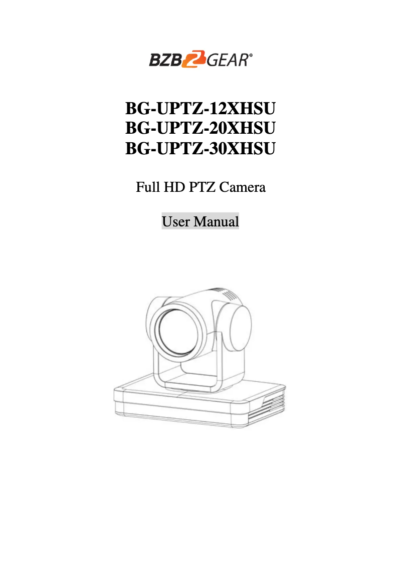 First page image of the manual for BG-UPTZ-12XHSU