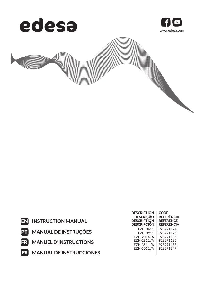 Page 1 de la notice Manuel utilisateur Edesa EZH-2014