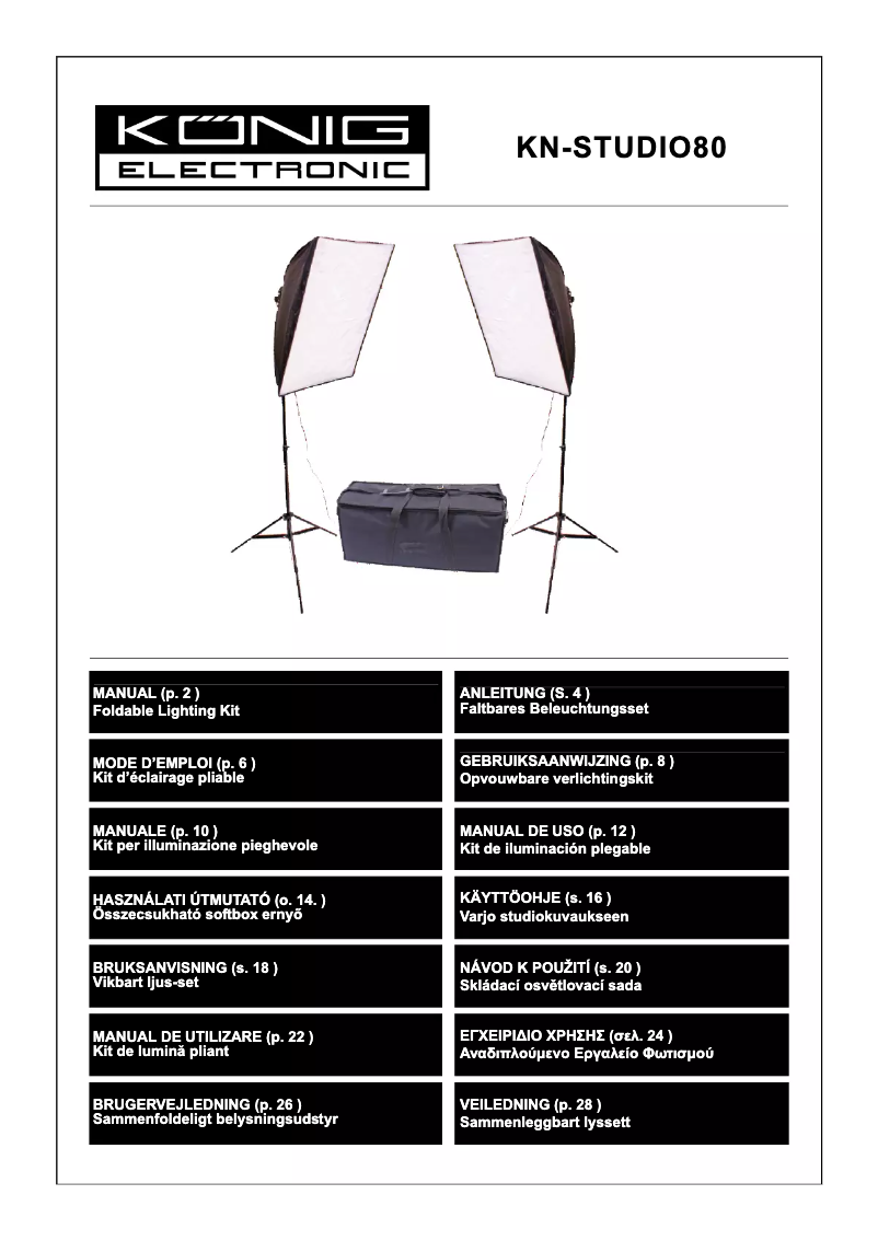 Page 1 de la notice Manuel utilisateur Konig KN-STUDIO80