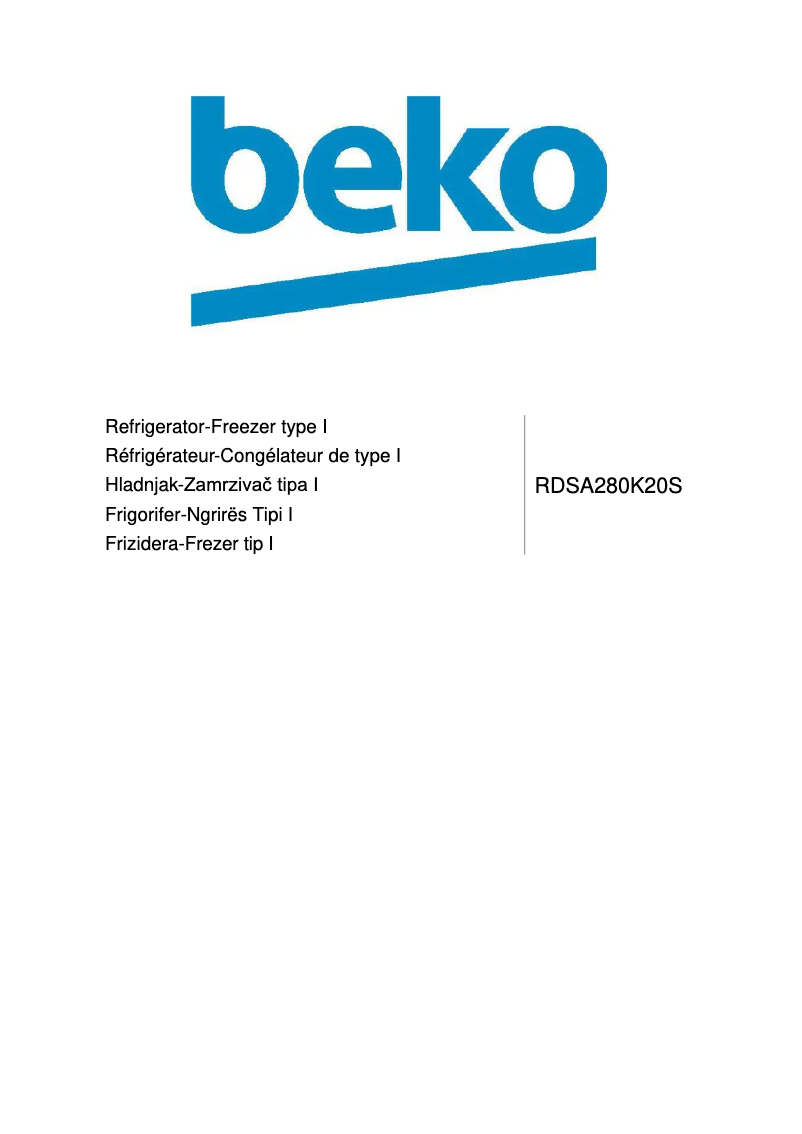 Page 1 de la notice Manuel utilisateur Beko RDSA280K20S