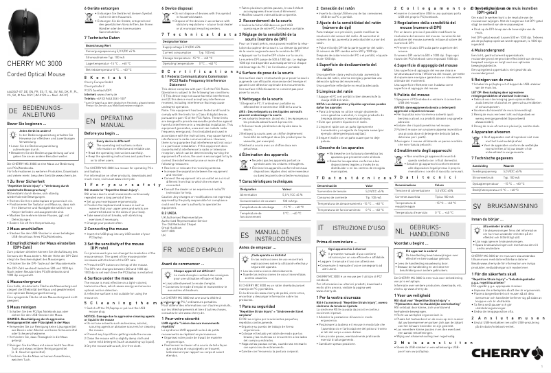 Page 1 de la notice Manuel utilisateur Cherry MC 3000