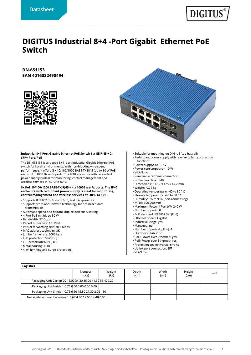Image de la première page du manuel de l'appareil DN-651153