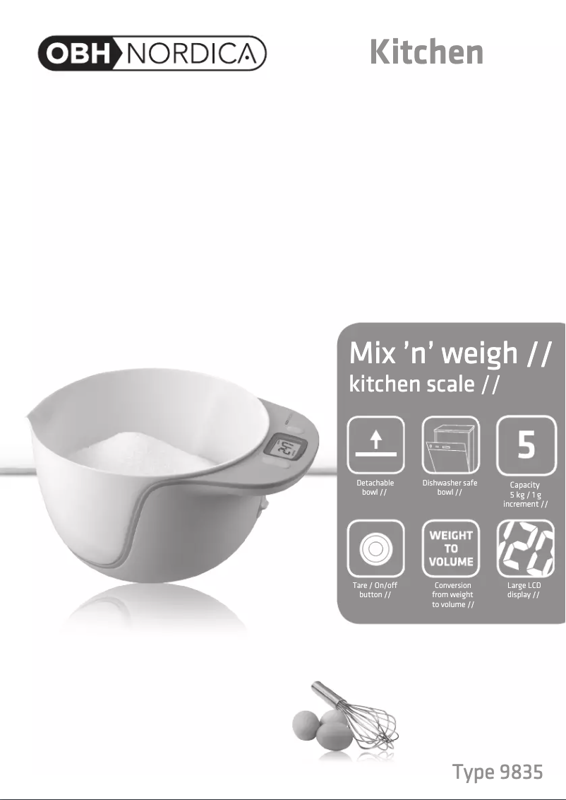 Page n°1 - Manuel utilisateur OBH Nordica Mix 'n' Weigh 9835