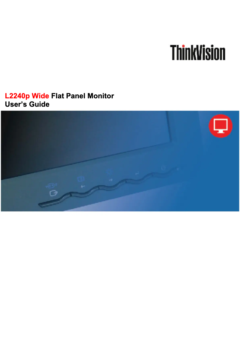 Page 1 de la notice Manuel utilisateur Lenovo ThinkVision L2240p